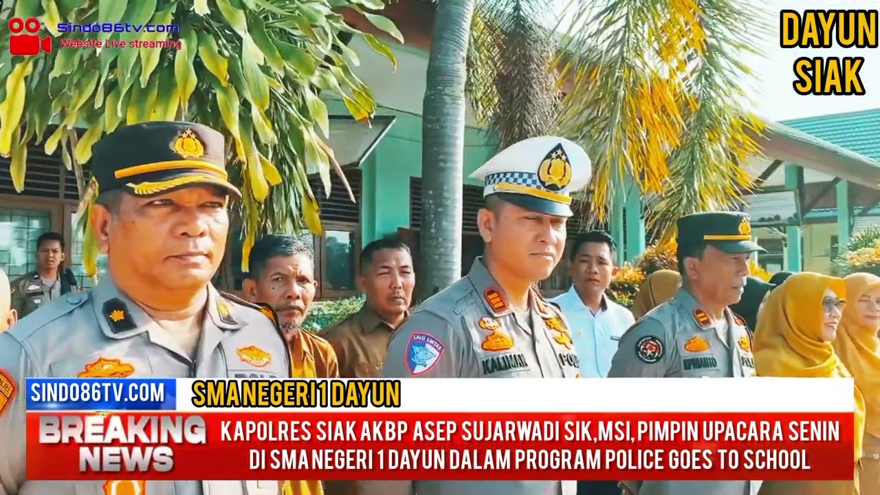 POLICE GOES TO SCHOOLKapolres Siak AKBP Asep Sujarwadi SIK.MSI pimpin upacara Senin  Di SMAN 1 dayun
