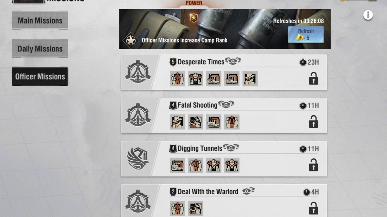 Warpath 4.0 - Officer mission, claim a 100% success rate all the time