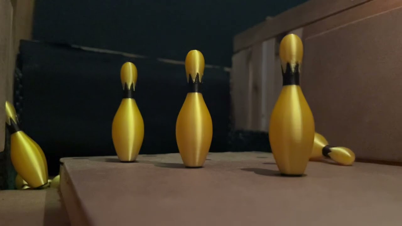 Gold pins! Mini 3d printed bowling (full game)