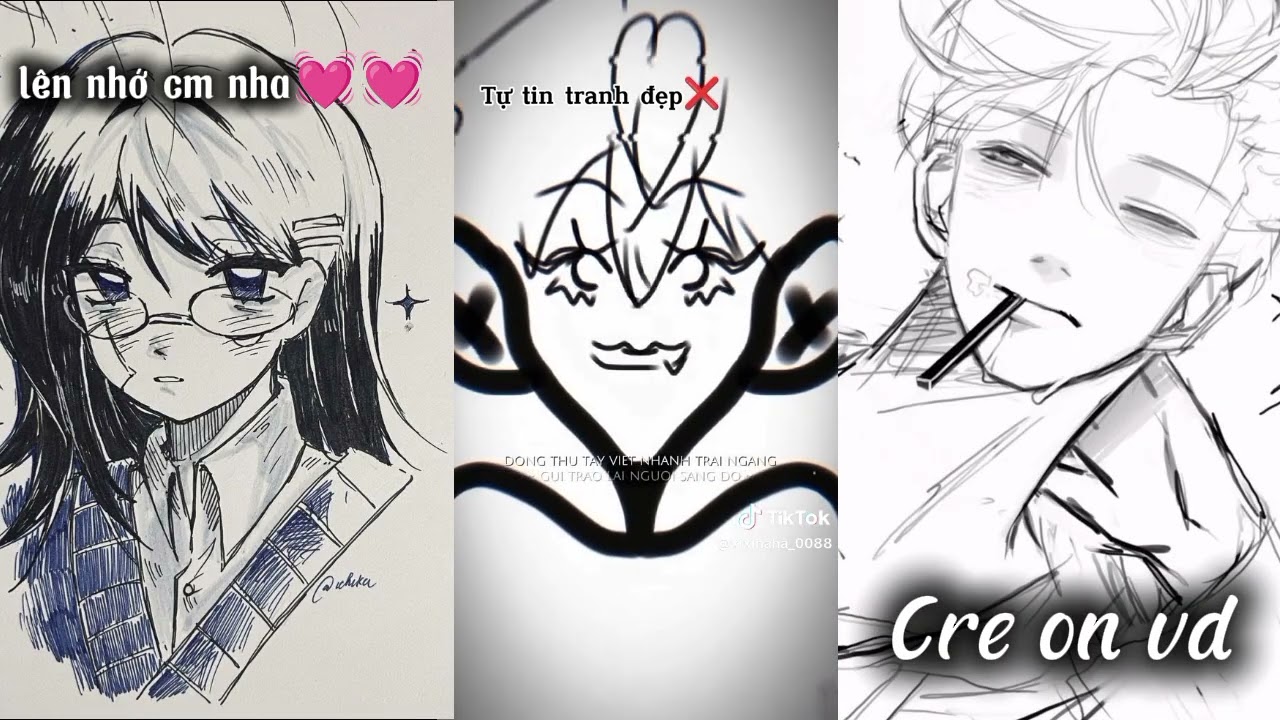 Tổng hợp tranh vẽ trên tiktok 💓💓#xuhuongyoutube #danve #art #drawing 