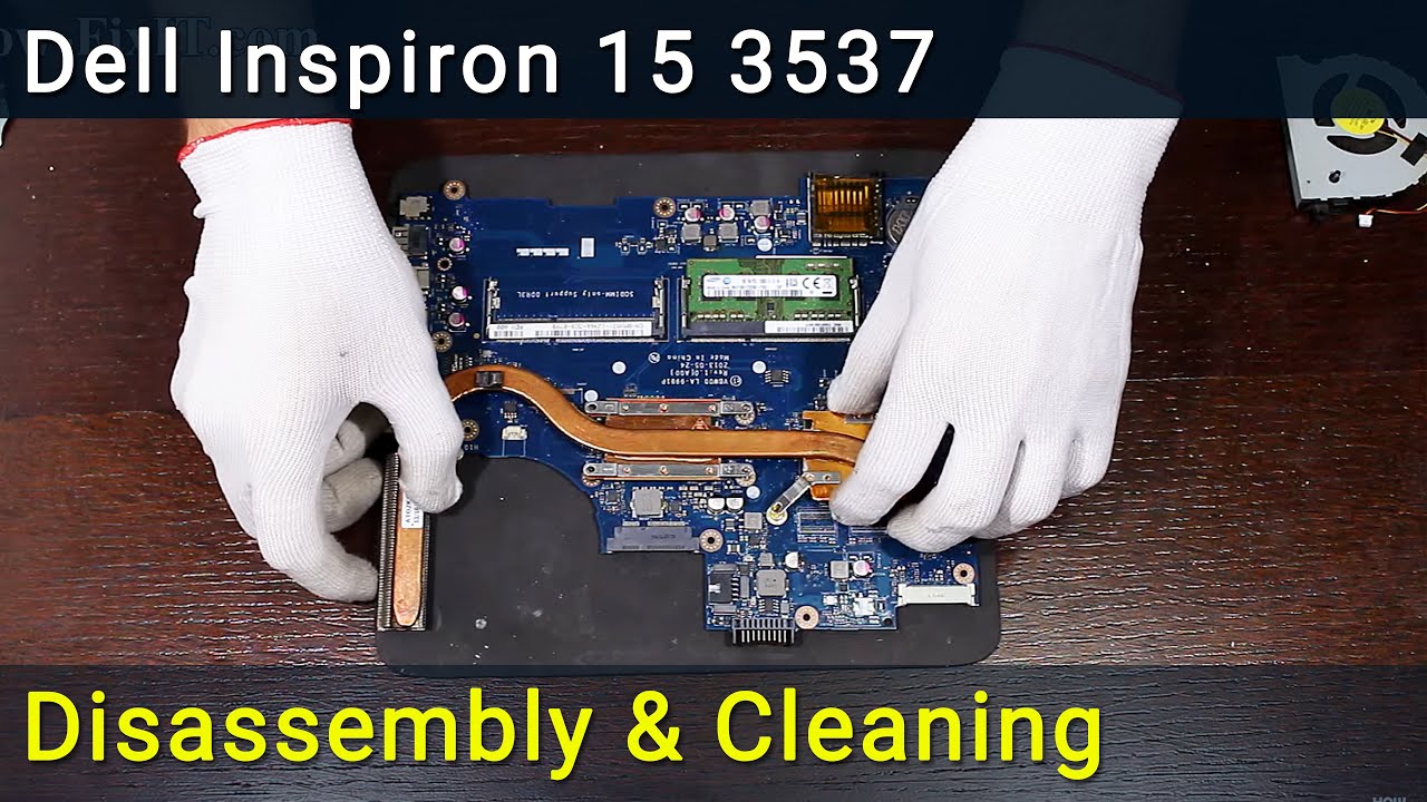Dell Inspiron 15 3537 Разборка, чистка вентилятора от пыли и замена термопасты