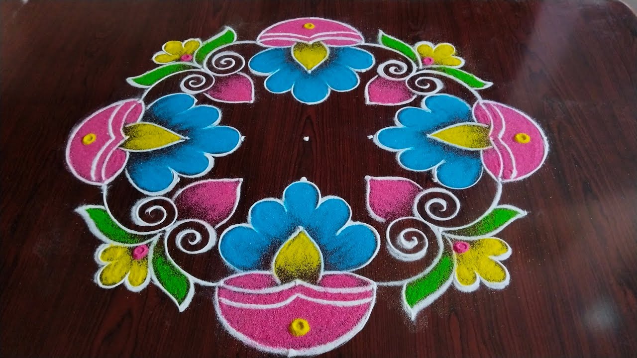 Deepawali special rangoli (9×1) dot's...