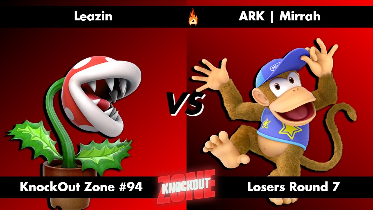 KnockOut Zone #94 - SSBU Losers Round 7 - Leazin (Piranha Plant) vs Mirrah (Diddy Kong)