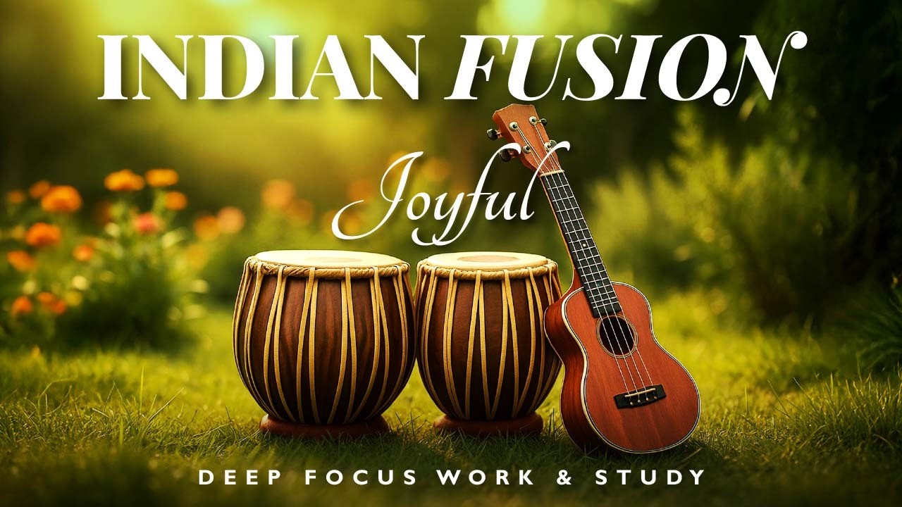 Tabla & Ukulele Indian Instrumental Fusion with Folk Music - Light Finds Calm -  Deep Focus Work