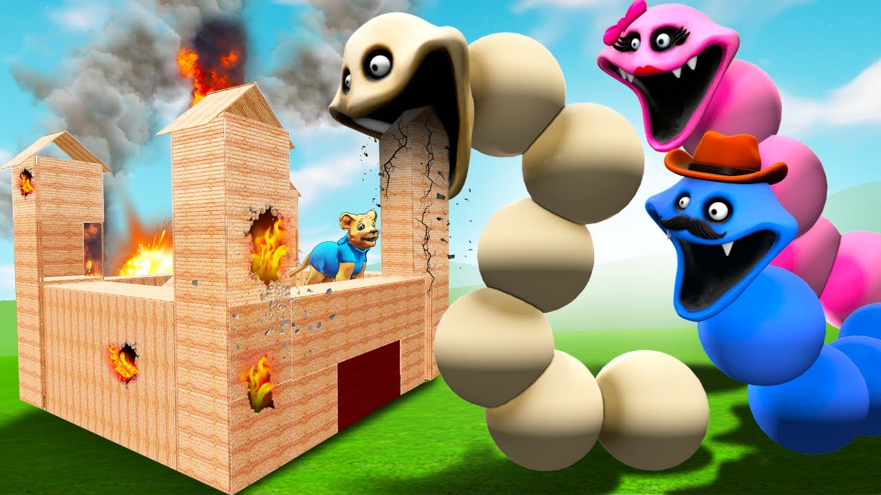 Can HUNGRY WORM break into my FORT?! (Garry's Mod Sandbox)