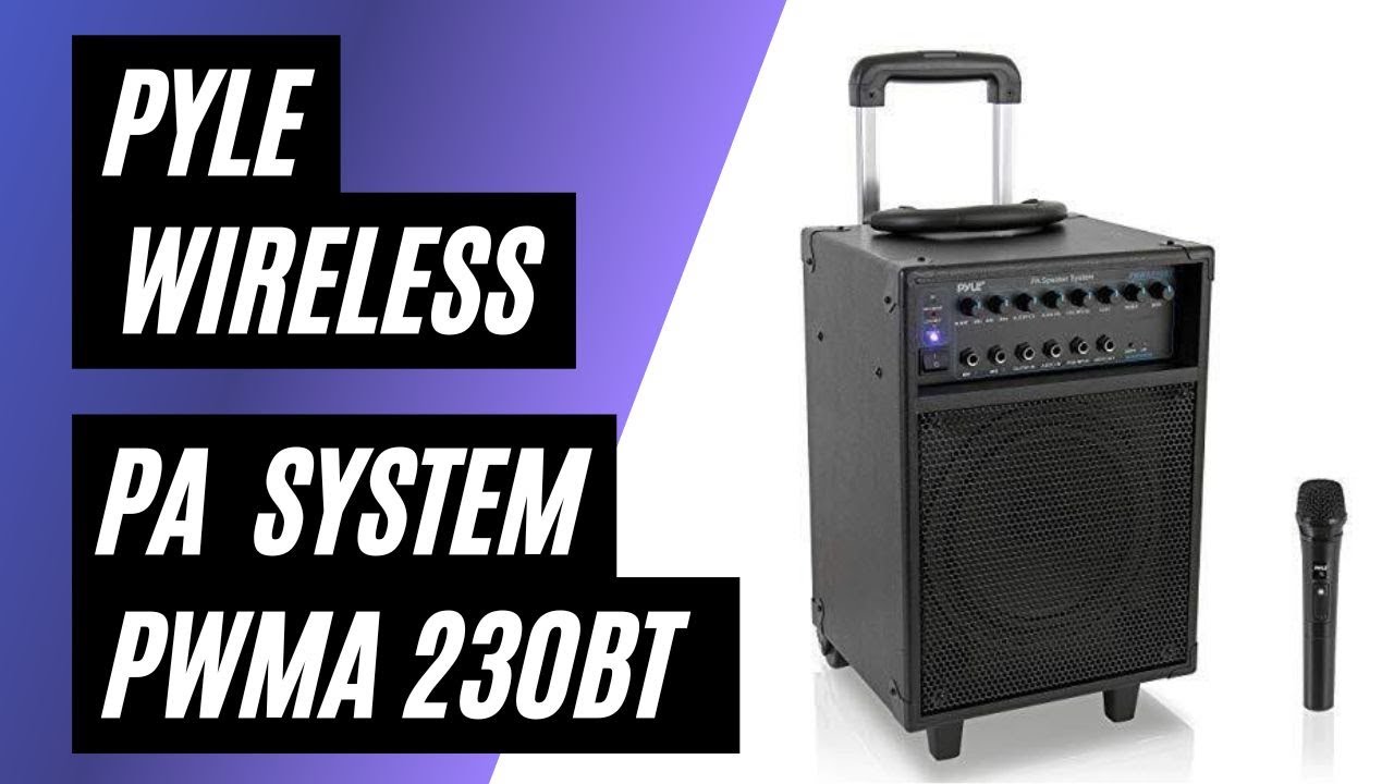 Pyle Wireless Speaker w/Microphone, Handle, Wheels, Bluetooth Rechargeable Battery (PWMA230BT)