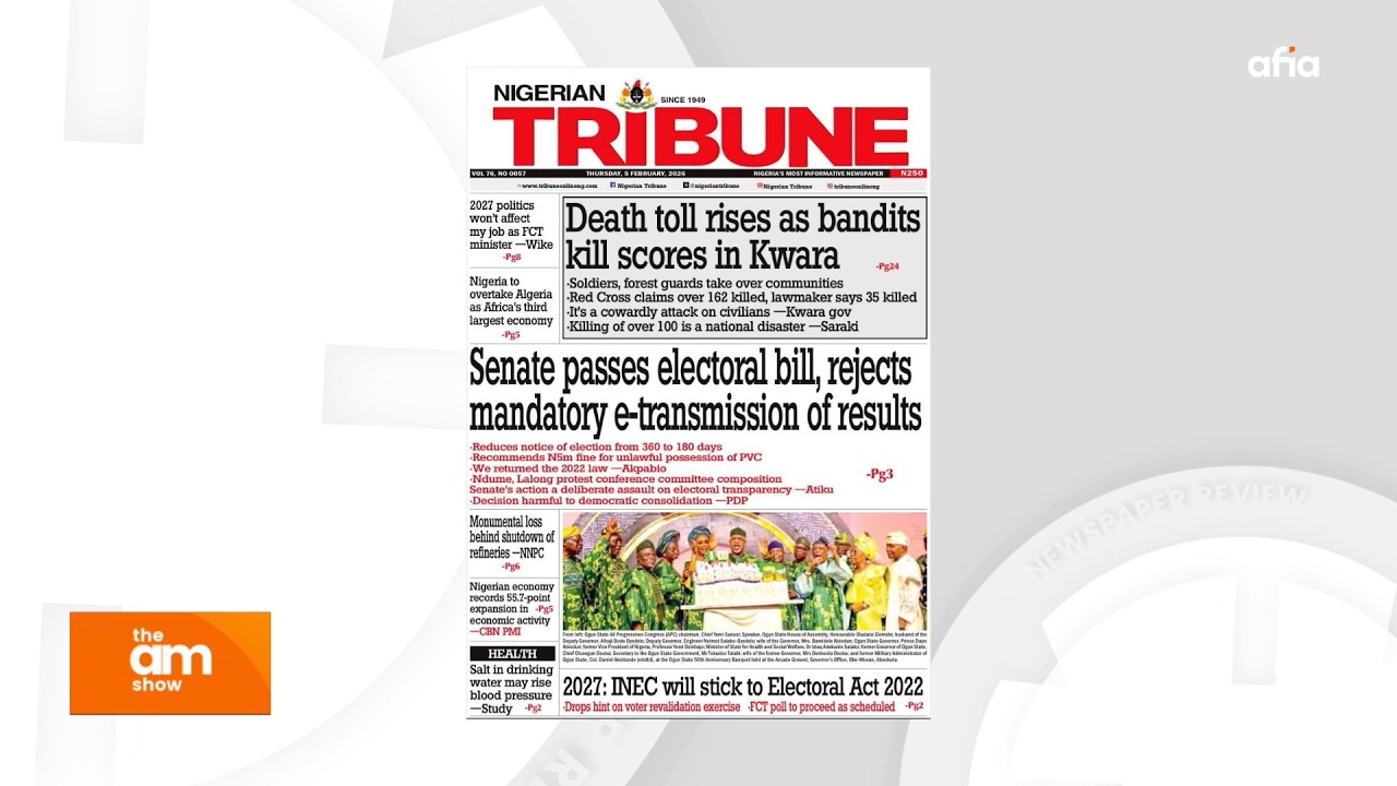 SENATE PASSES ELECTORAL BILL, REJECTS MANDATORY E-TRANSMISSION OF RESULTS | DEATH TOLL RISES