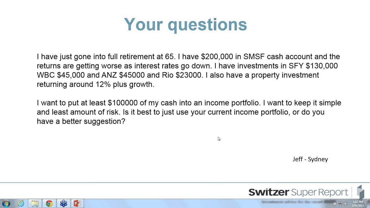 Switzer Super Report webinar - March 6, 2015