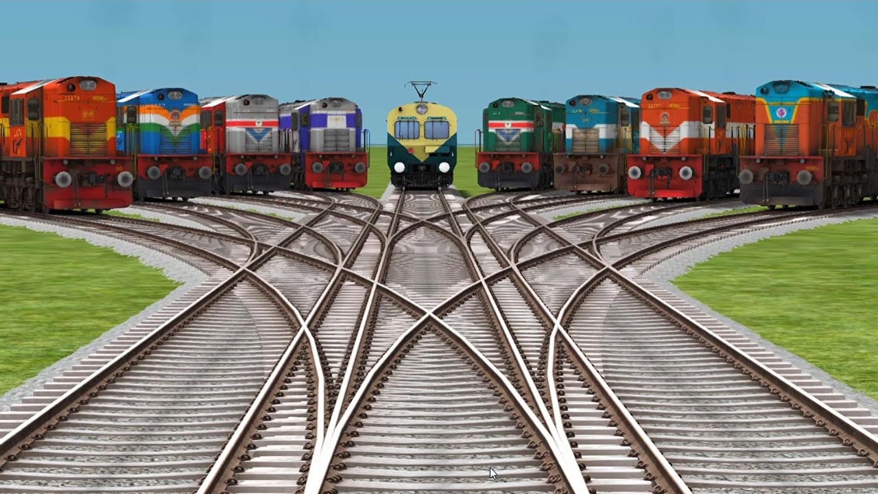 9🛟Crossing Curved Daimond Tracks: Indian Railways Simulator || Abhay Train Railroad