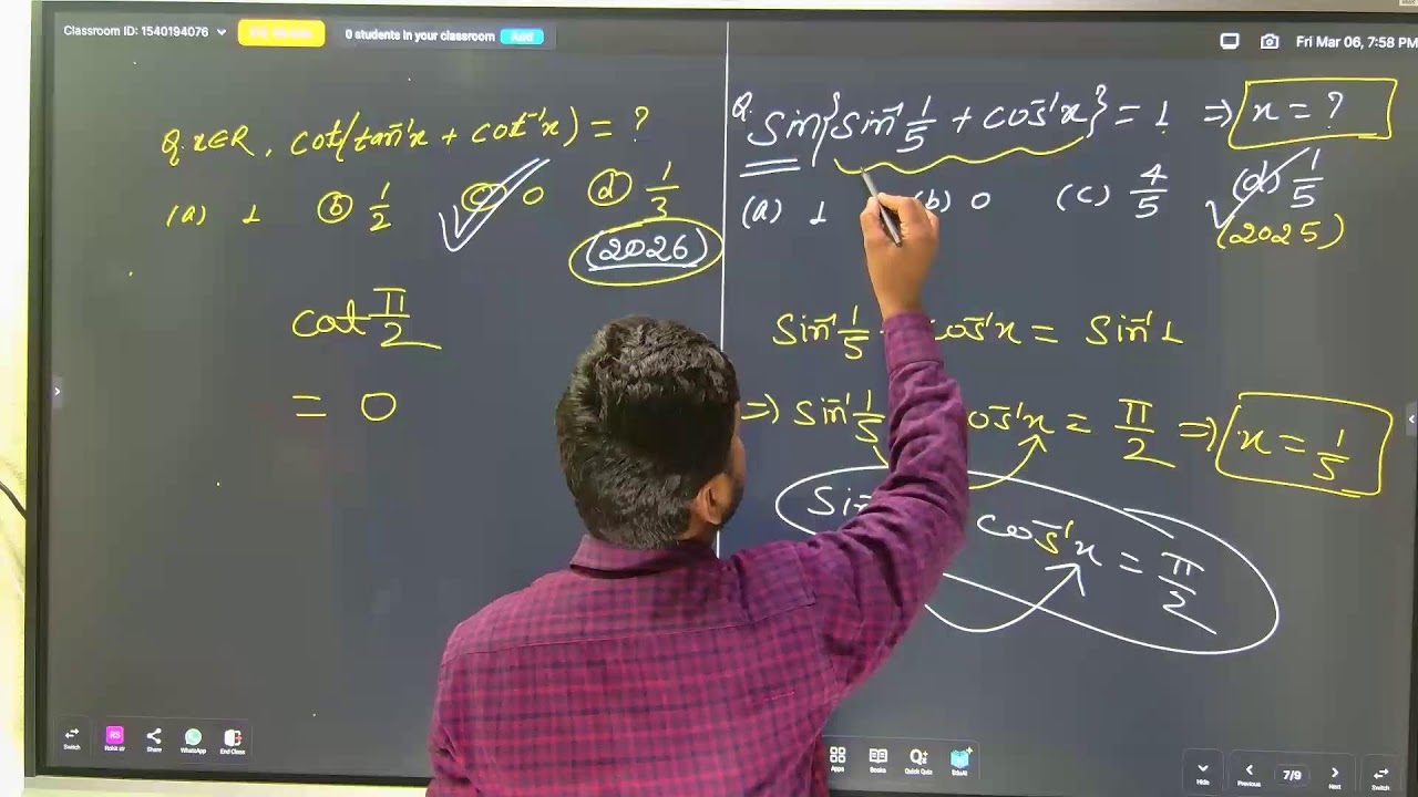 inverse trigonometric function properties class12th(Lec 5)By Rohit Sir Math