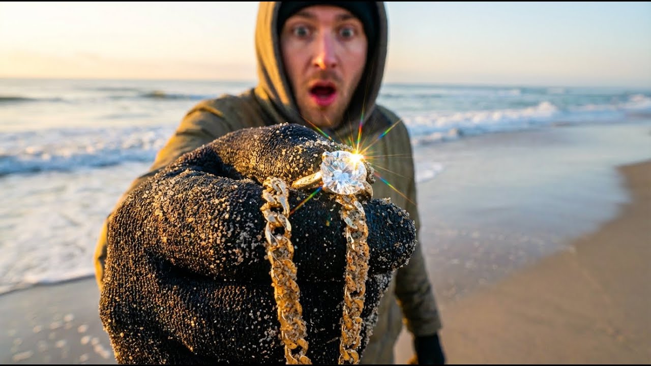 I Found Lost Diamond Ring & Jewelry On This Empty Beach | ASMR GoPro Treasure Hunt