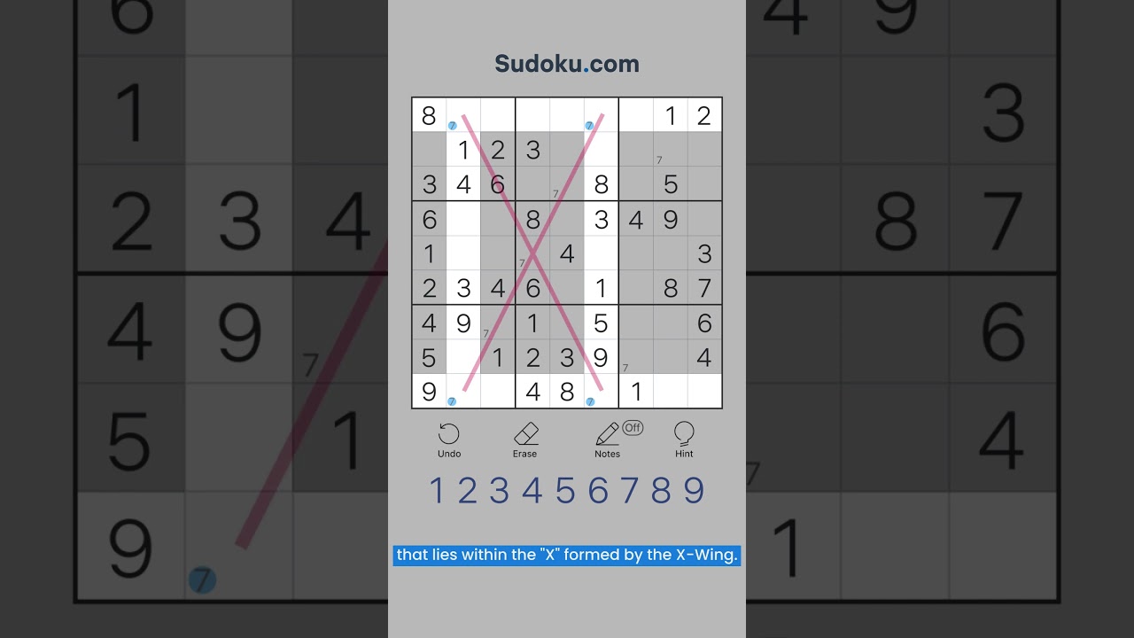Х-wing Sudoku technique - Short Guide #sudoku