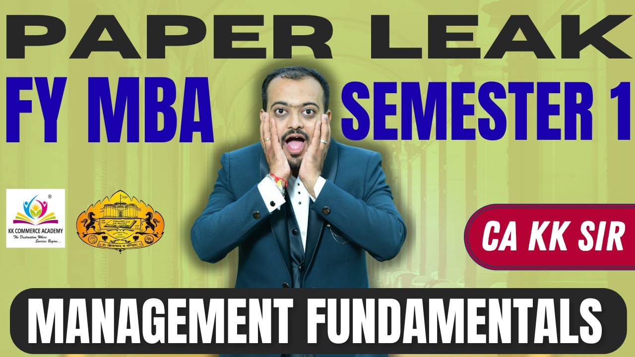 Management Fundamentals I FY MBA Semester 1 I SPPU I 2024 Pattern I Imp Question #kkca #questionbank