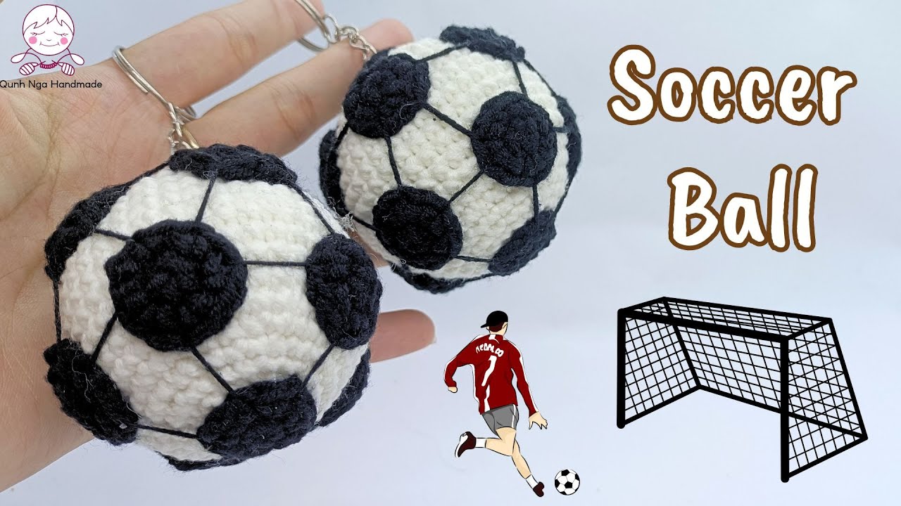 Crochet A Soccer Ball Keychain | Crochet Tutorial