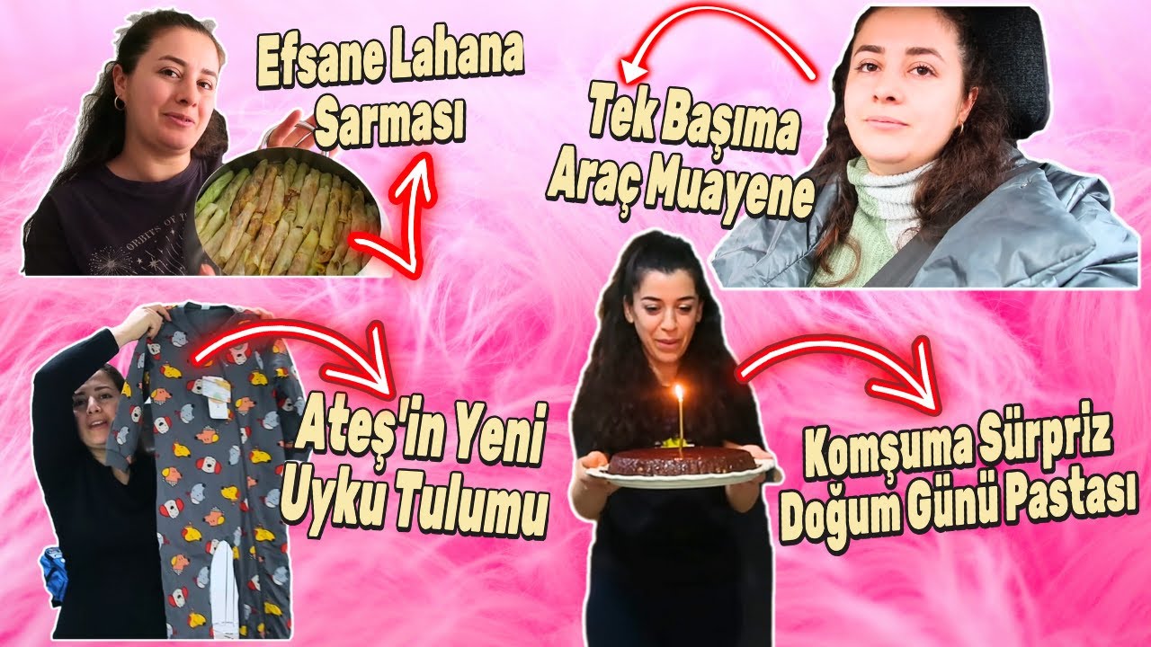 İlk Kez Tek Başına Aracı Muayeneye Götürdüm 😳 | Aile Vlog | Yemek, Sürpriz Pasta & Ateş’in Okul Günü
