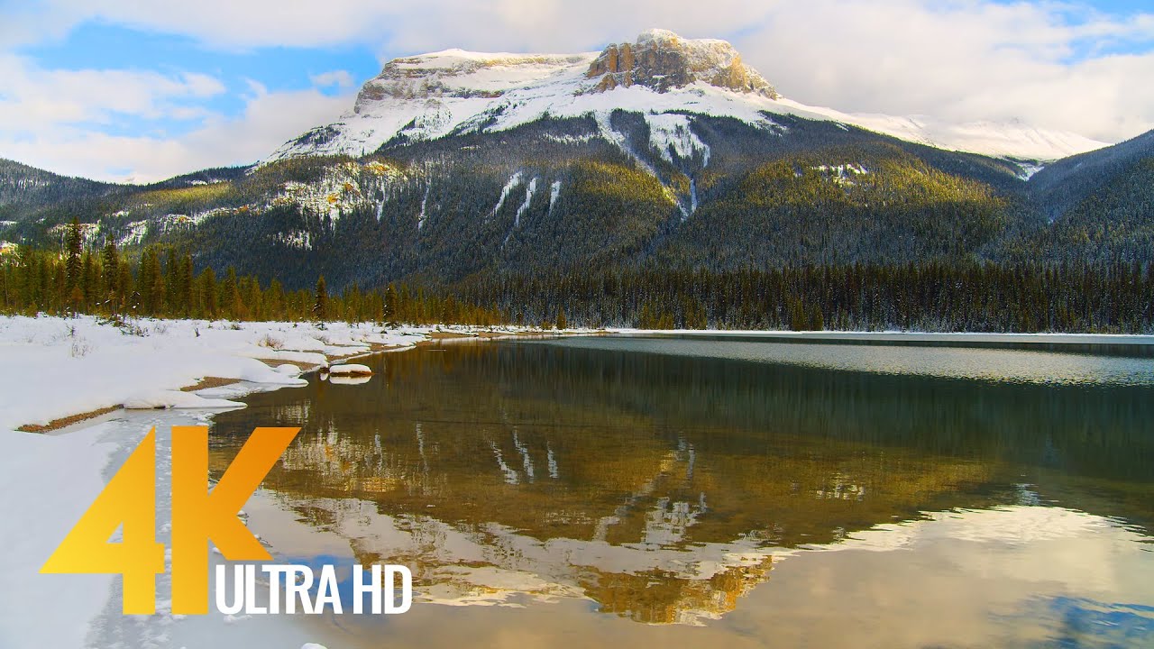 4K Best Scenic Nature Places of Canada in Wintertime - Relaxation Video with Nature Sounds - Part #2