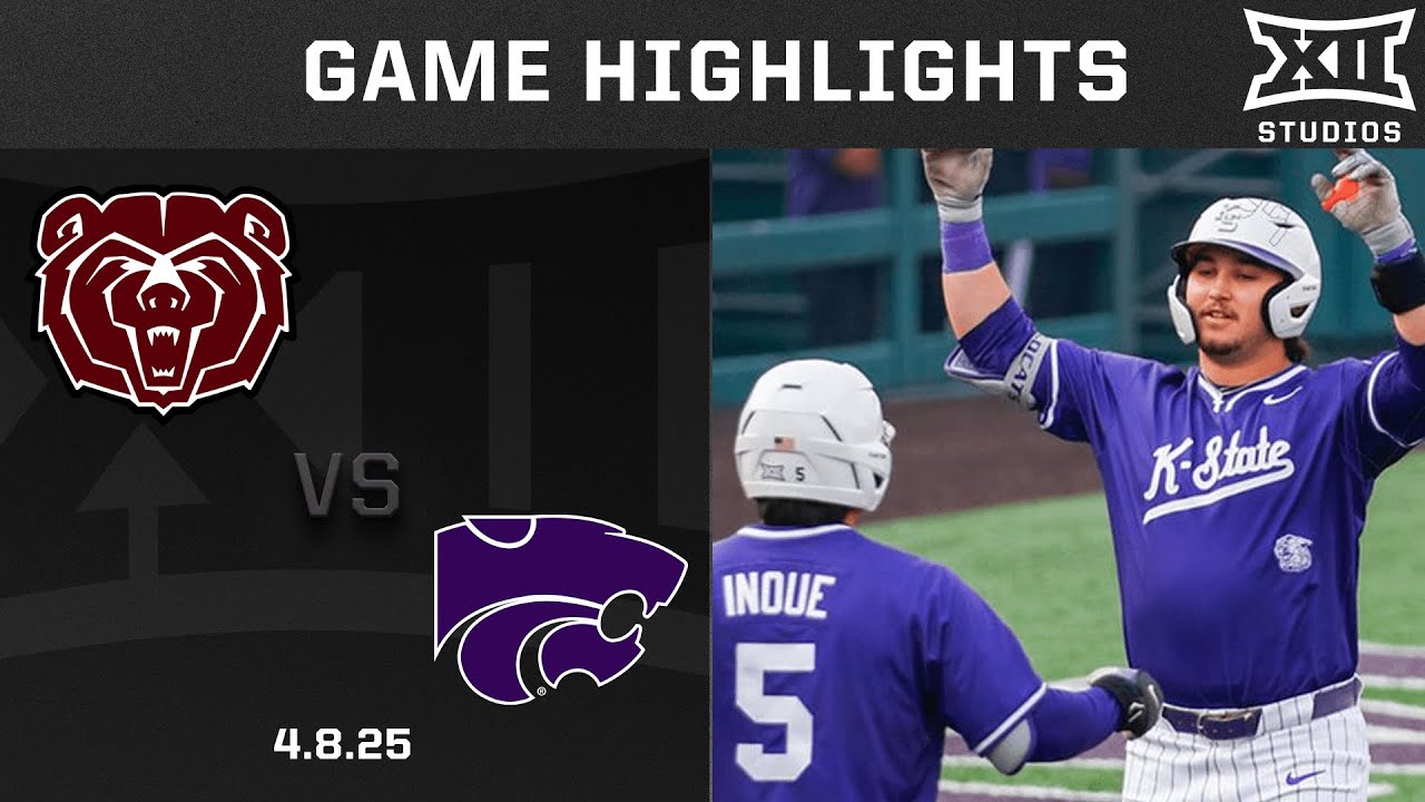 Missouri State vs Kansas State (4.8.25) Highlights | 2025 Big 12 Baseball
