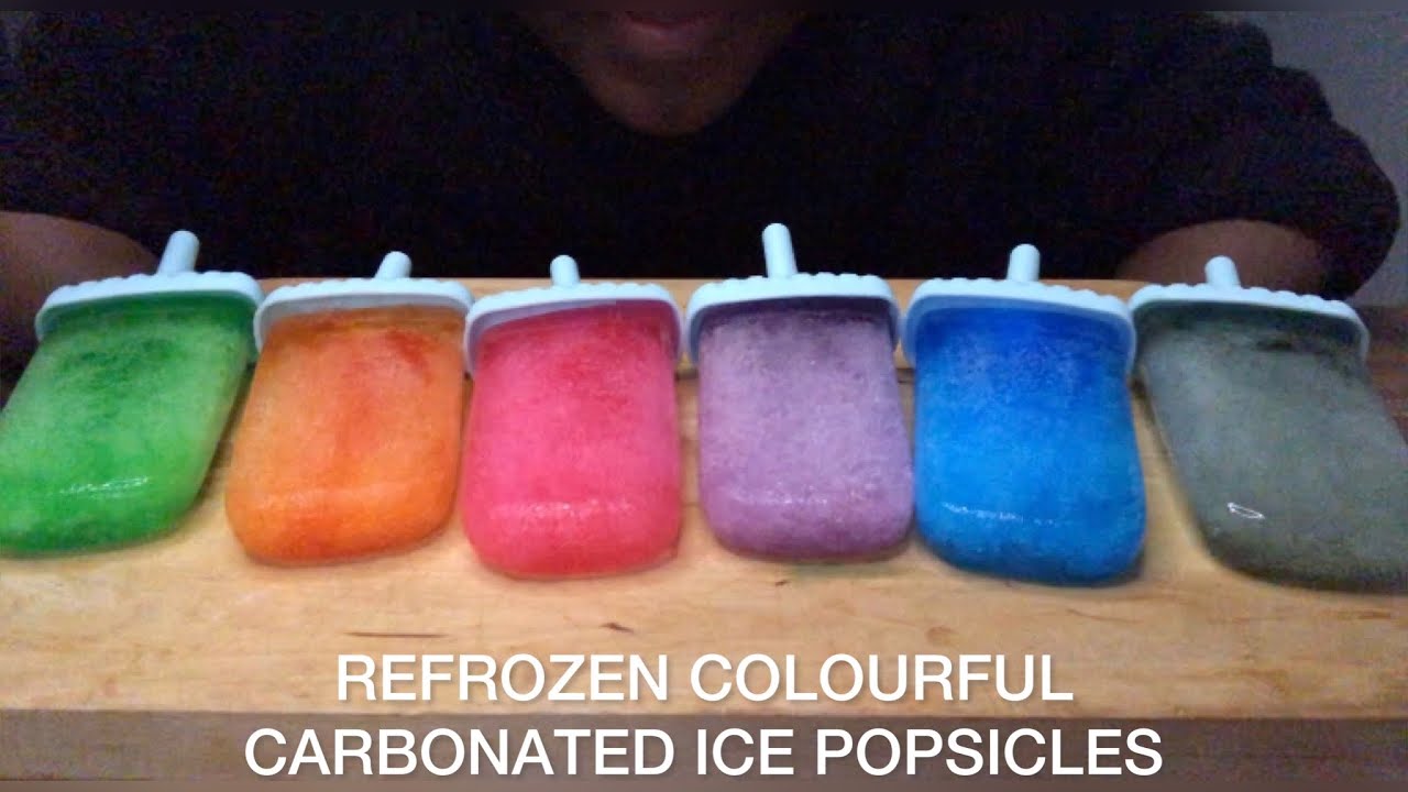 ASMR ICE EATING| REFROZEN CARBONATED ICE POPSICLES| #iceeating  #carbonatedice  #asmr
