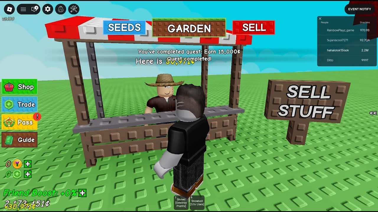 I reach  2 million money and 70 kg coconut in grow a garden in 2026