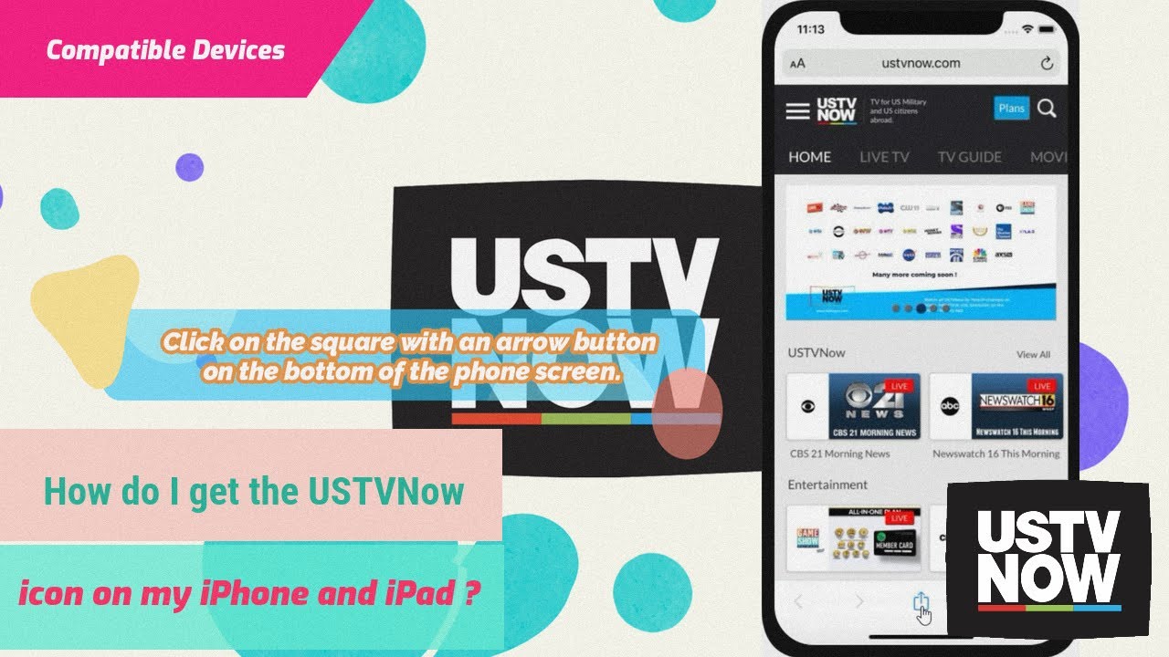 How do I get the USTVNow icon on my iPhone and iPad ?