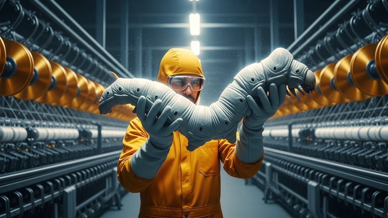 Inside the Mega Silk Factory | Harvesting 10,000 GIANT Silkworms into $5000 Luxury Silk