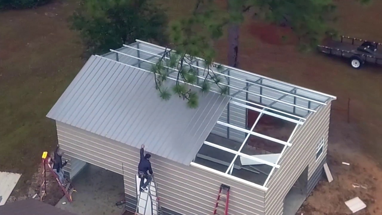 20X30X12 Vertical Roof by Eagle Carports DirtConcreteBuild2