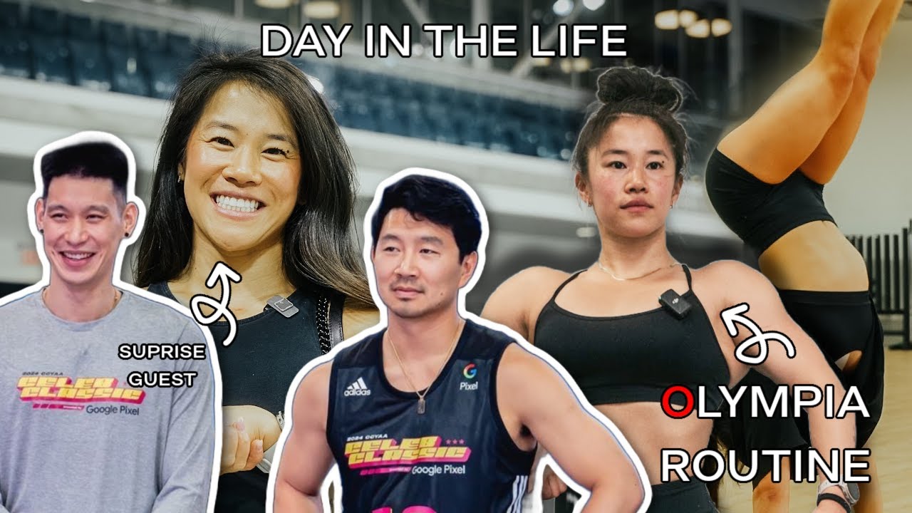 DAY IN THE LIFE | CCYAA Simu Liu push up contest,  Olympia routine, posing practice