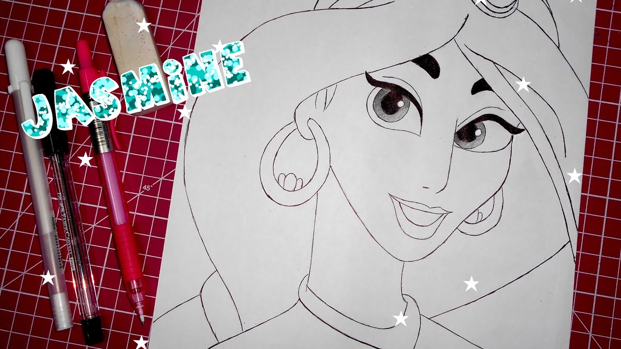 How to draw Disney Princess Jasmine | Indian Art Channel