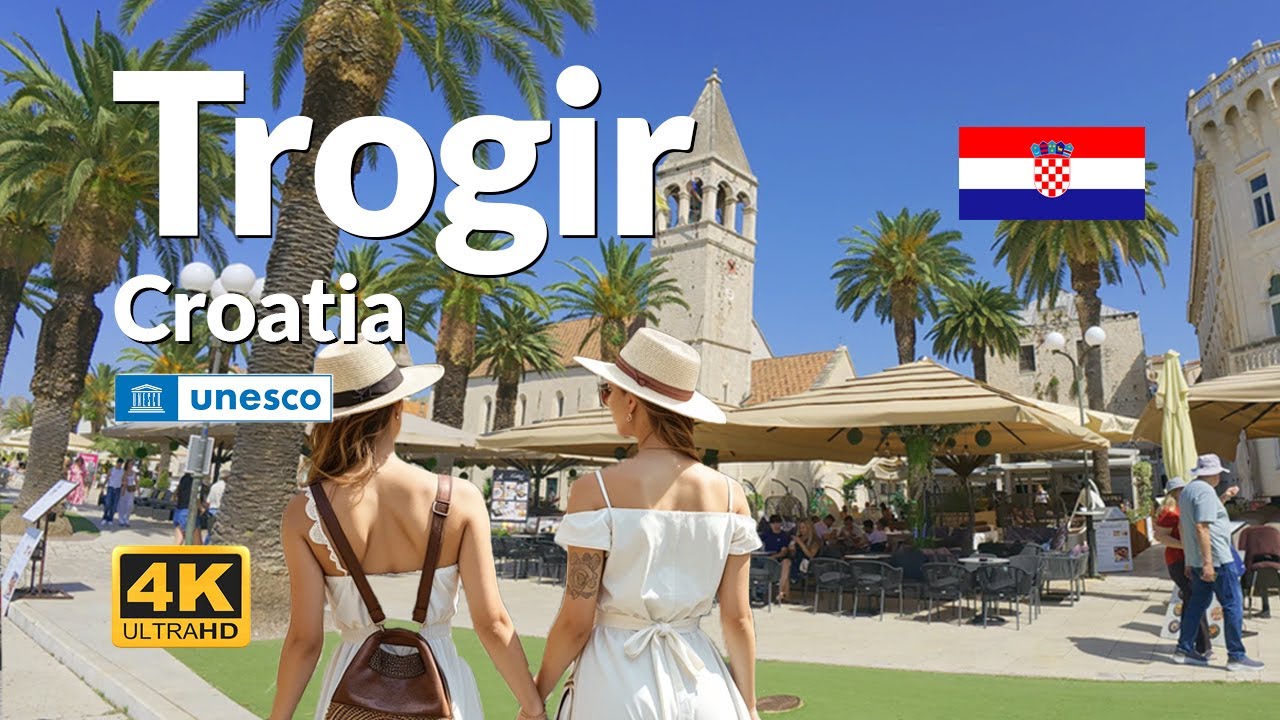 Trogir Walking Tour 4K | Croatia Summer | UNESCO Old Town Streets