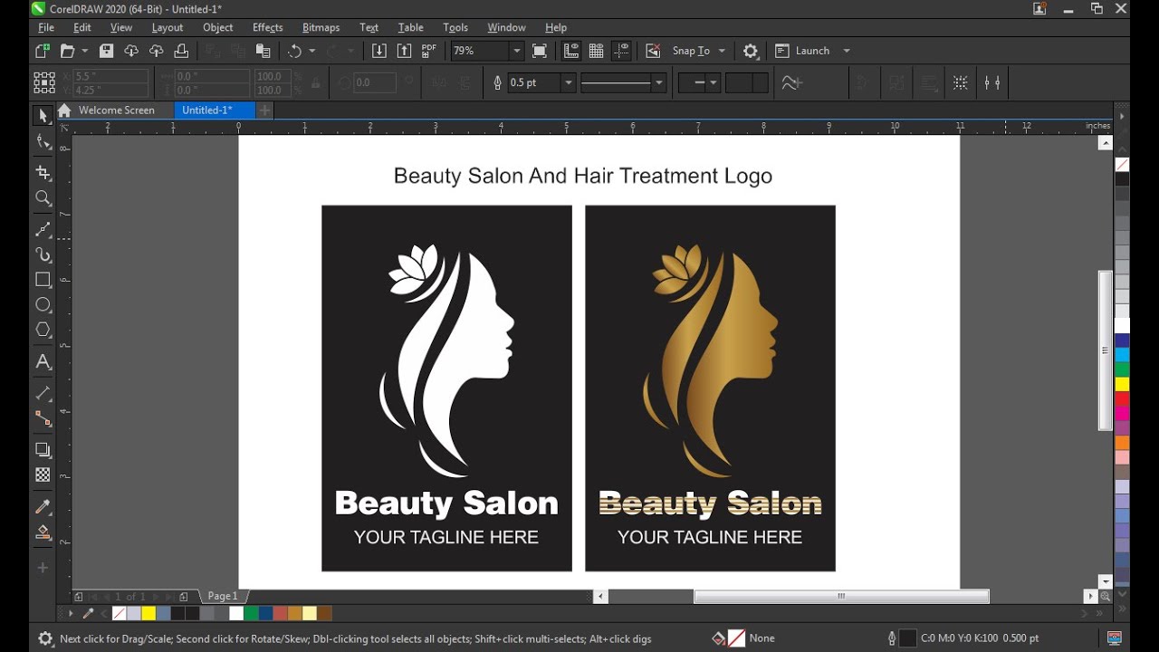BEAUTY SALON & HAIR TREATMENT LOGO IN CORELDRAW | CORELDRAW TUTORIALS | DOCTOR DESIGN
