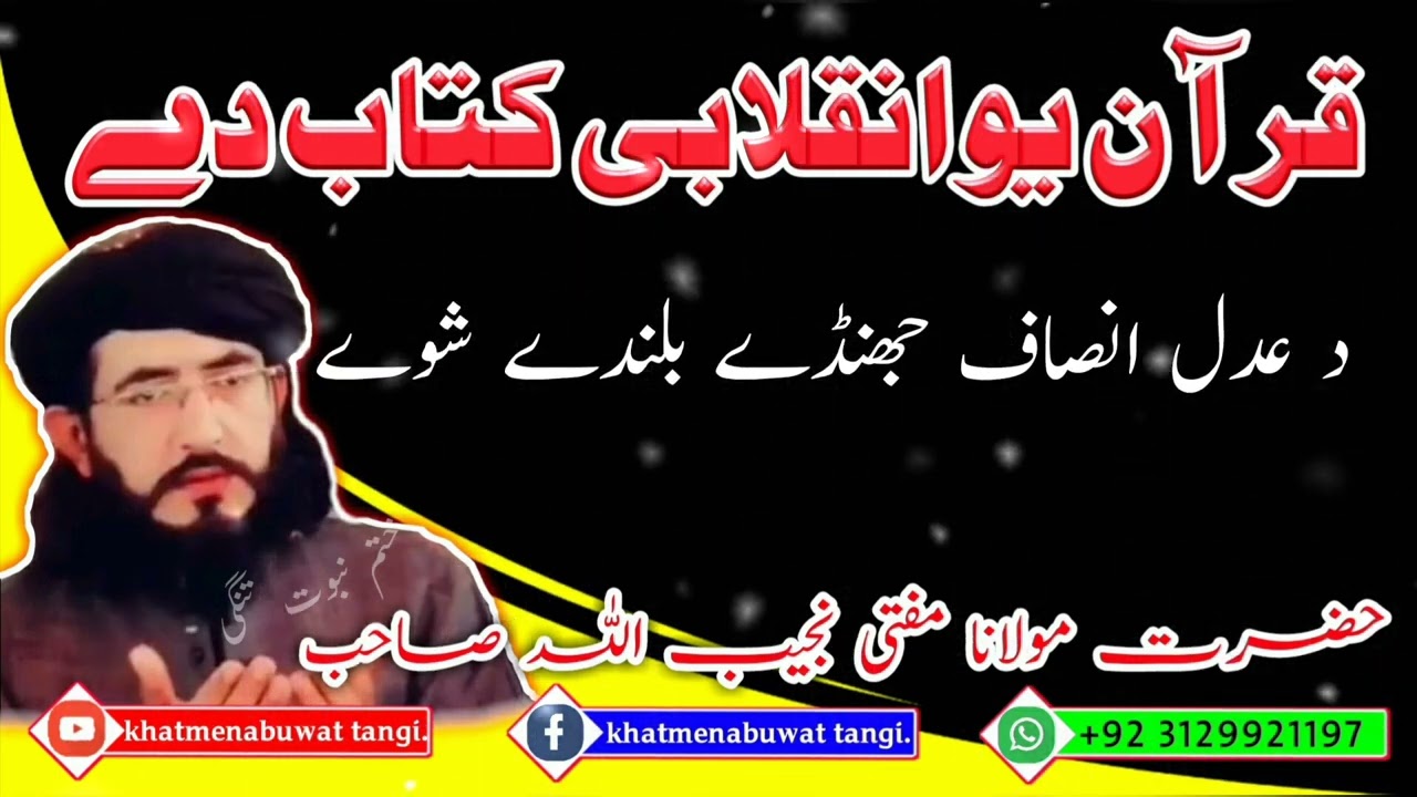 قرآن یو انقلابی کتاب دے  ||  مولانا مفتی نجیب اللہ فاروقی صاحب