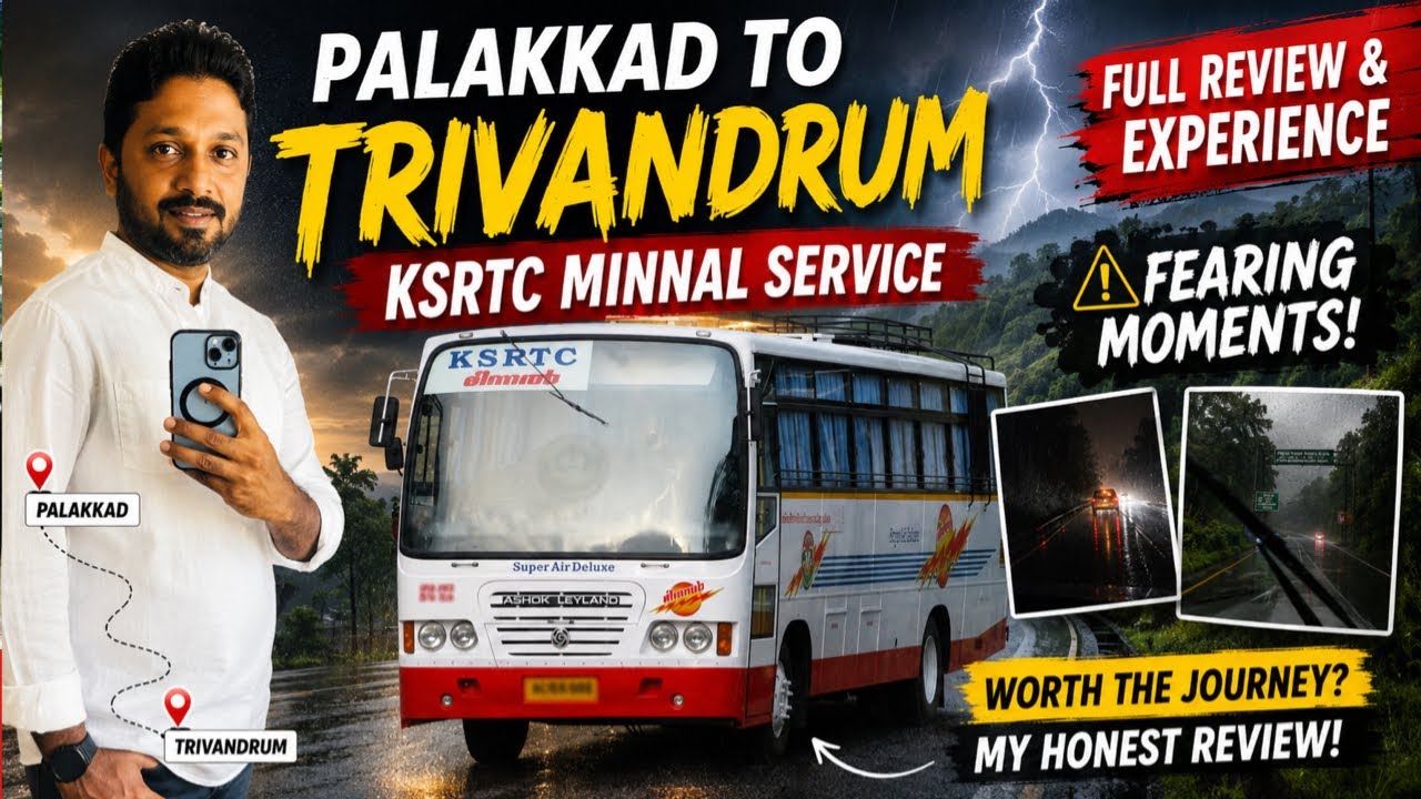 KSRTC Minnal Super Deluxe Air Bus Journey | Palakkad to Trivandrum | 4K #ksrtc #ksrtcbus #keralartc