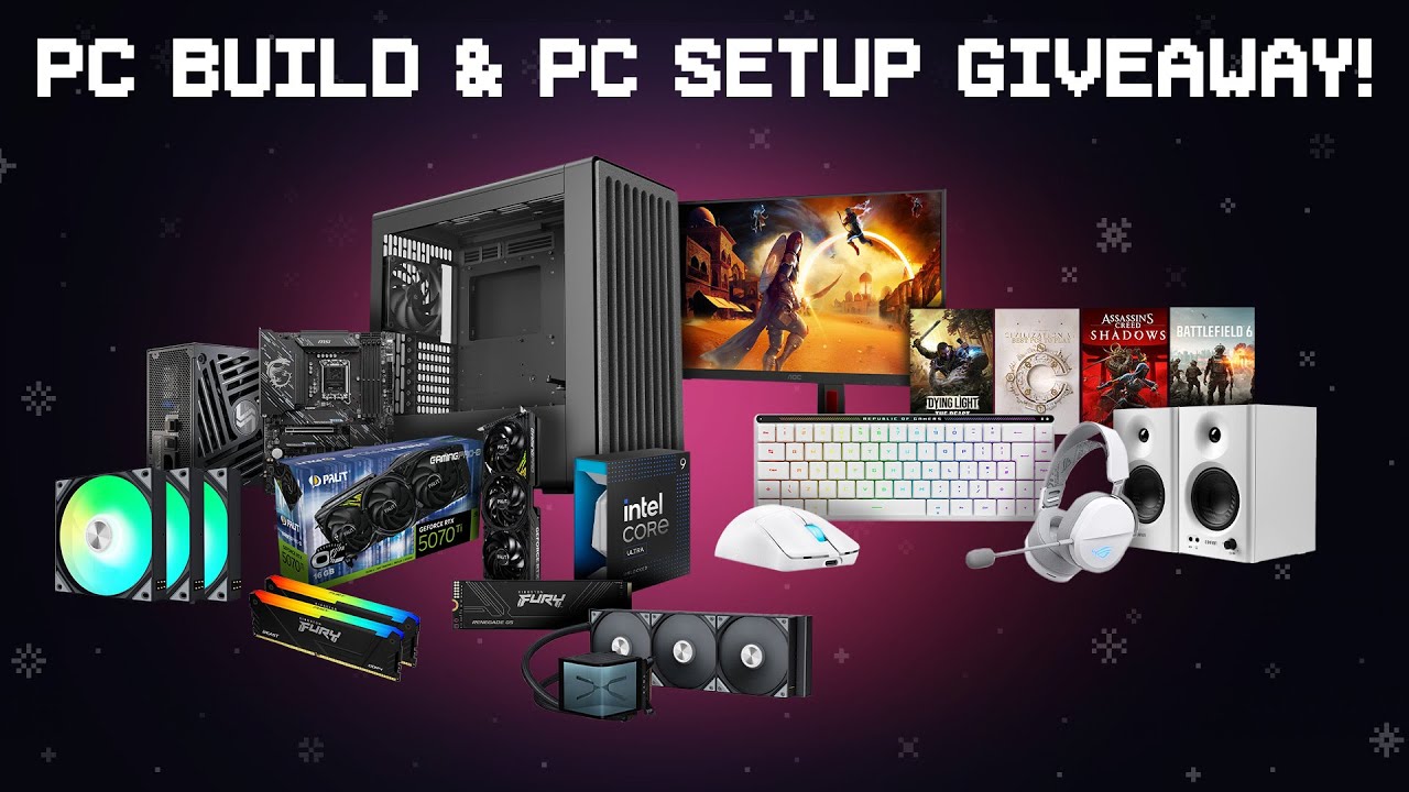 Building a PC Setup To Give to One of You!🎁✨Intel Core Ultra 9, Palit Geforce RTX 5070Ti & More! 🎉