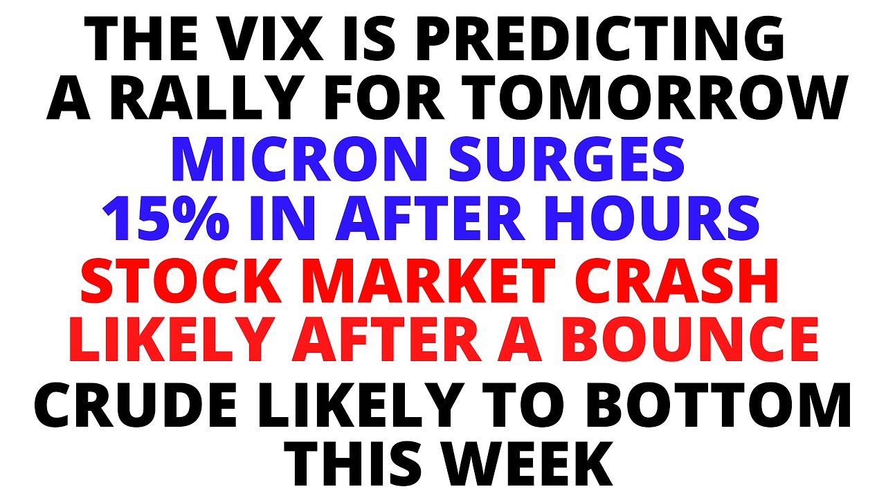 The VIX is Predicting a Rally Tomorrow - A Stock Market CRASH Likely to Start After the Next Bounce