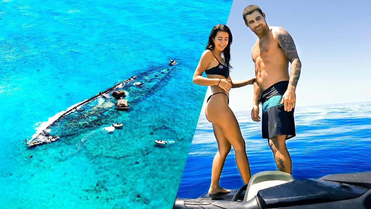 3 Days On The Jetski With My Girlfriend Living From The Ocean - Exploring Old Ship Wreck