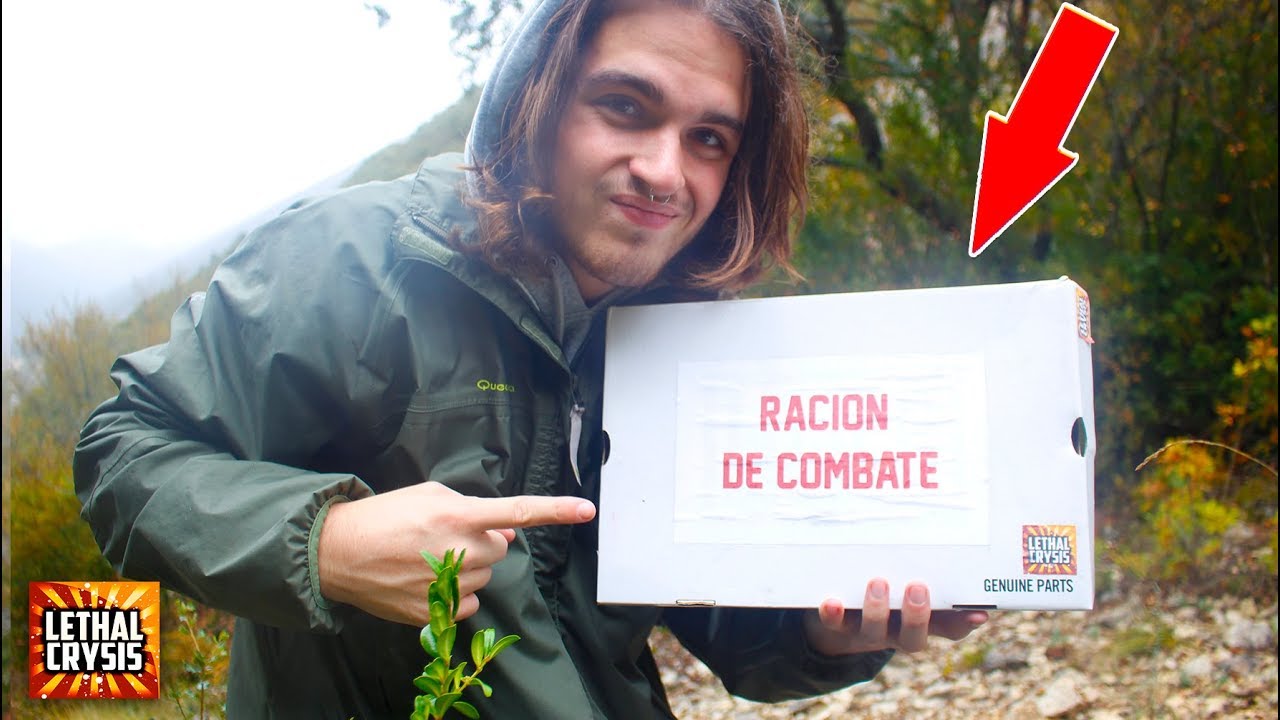 Sobrevivo UN D&Iacute;A en el bosque con MI RACI&Oacute;N DE COMBATE militar casera