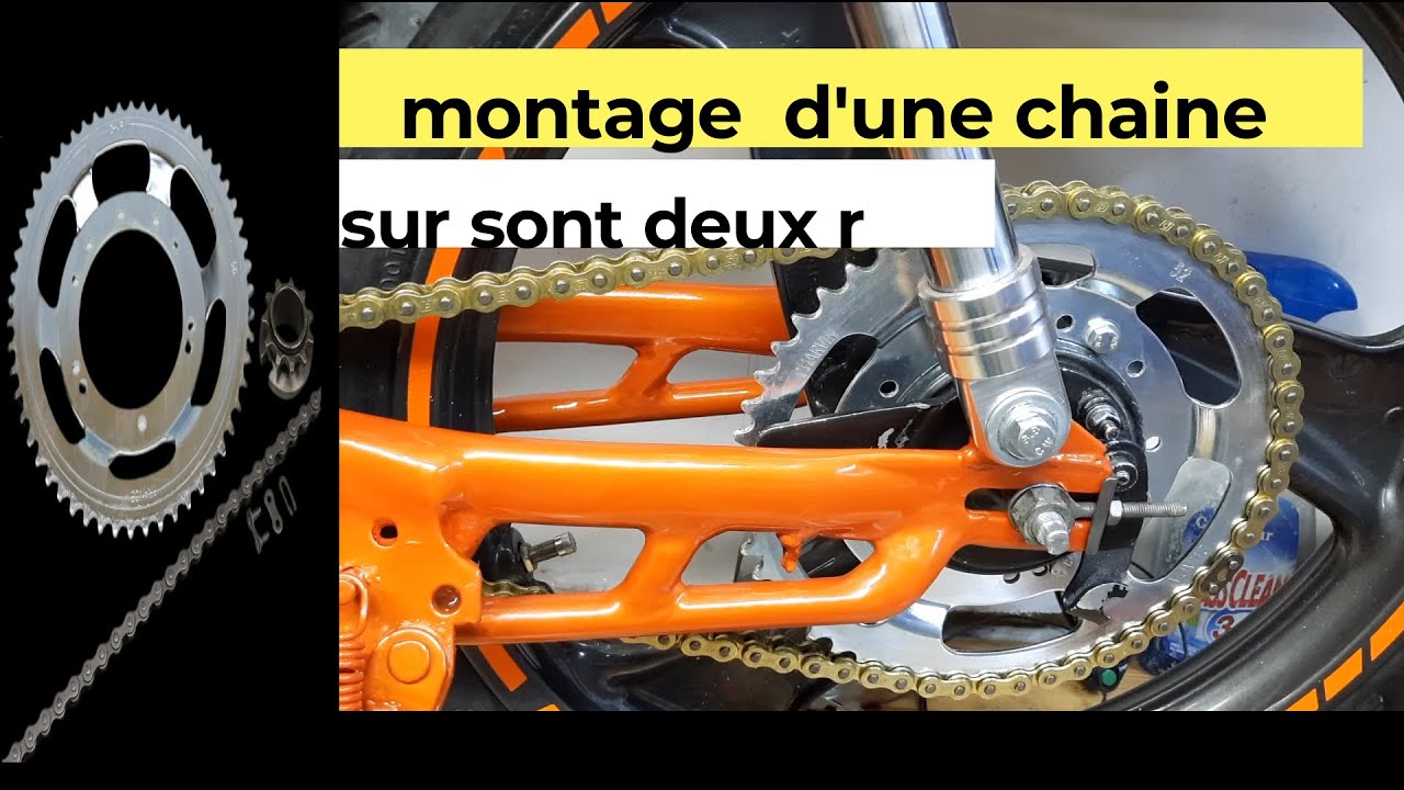 montage d'un kit chaine sur Peugeot 103 identique sur mbk 51 et bien d'autre model