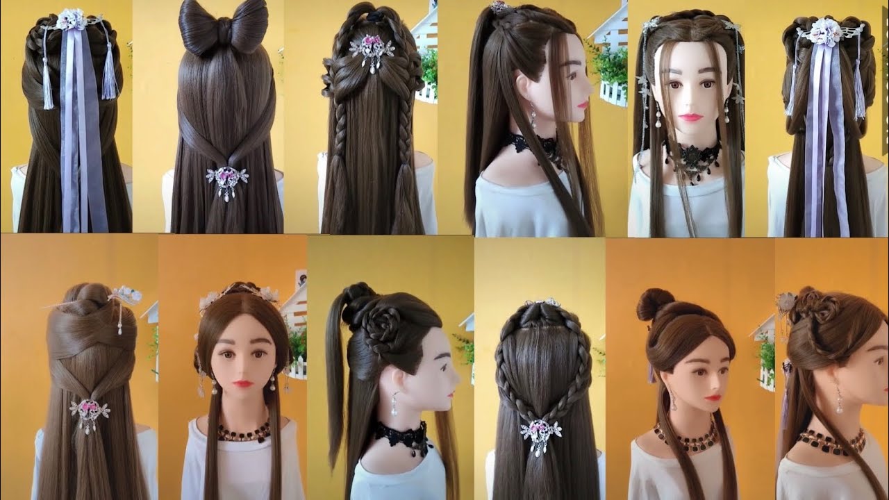 Top 12 Easy Chinese old traditional hairstyles tutorial💕Best hairstyles for girls!
