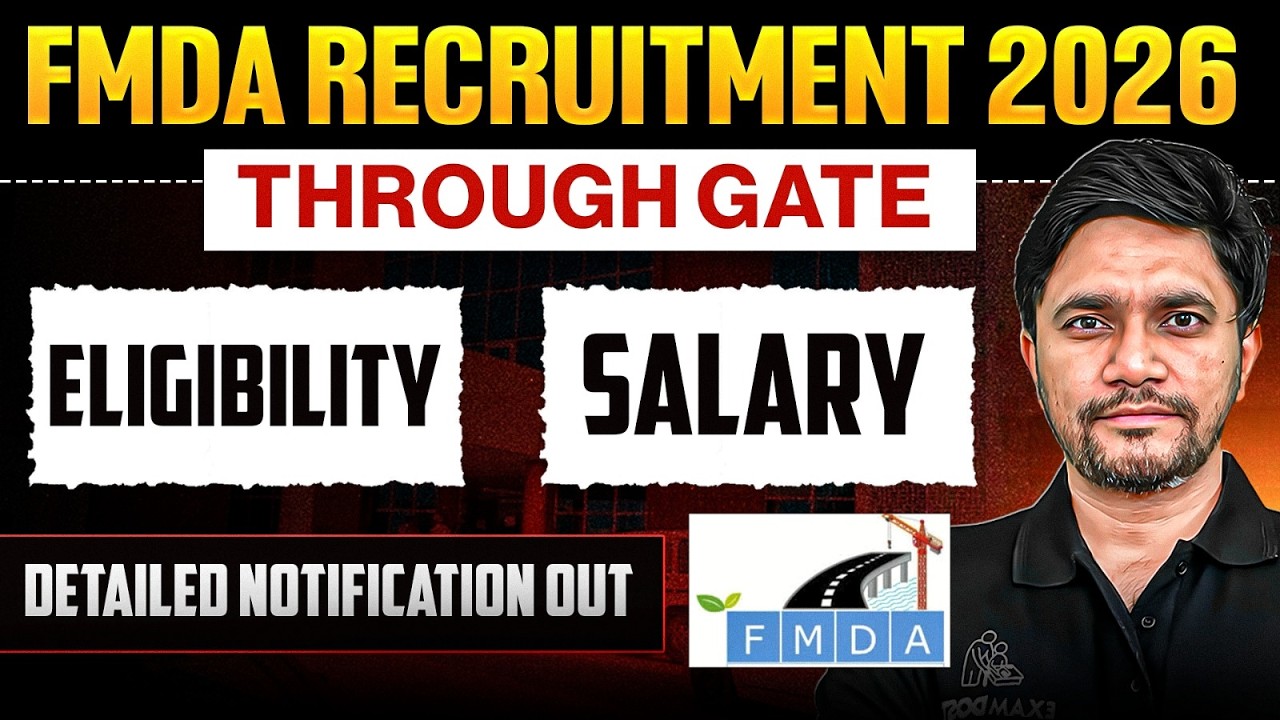 FMDA Recruitment 2026 Through GATE | Eligibility | Salary | Detailed Notification Out | Khemendra