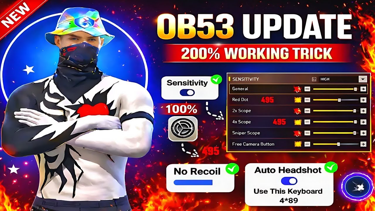 OB53 AFTER UPDATE HACKER SENSITIVITY ⚙️ | FREE FIRE BEST CUSTOM HUD  | 100% WORKING (2026)