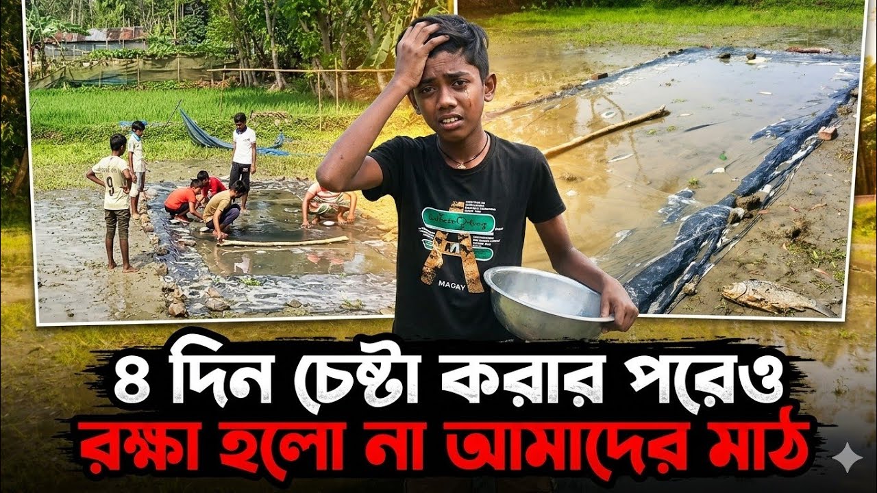 মাঠ রক্ষার প্রাণান্তকর প্রচেষ্টা: বৃষ্টির অভিশাপ আর কাদার লড়াই🌧️😭