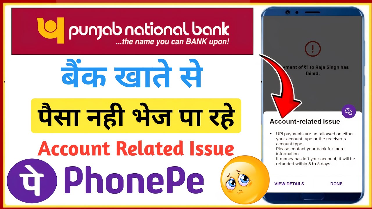 account related issue phonepe punjab national bank | pnb account related issue problem