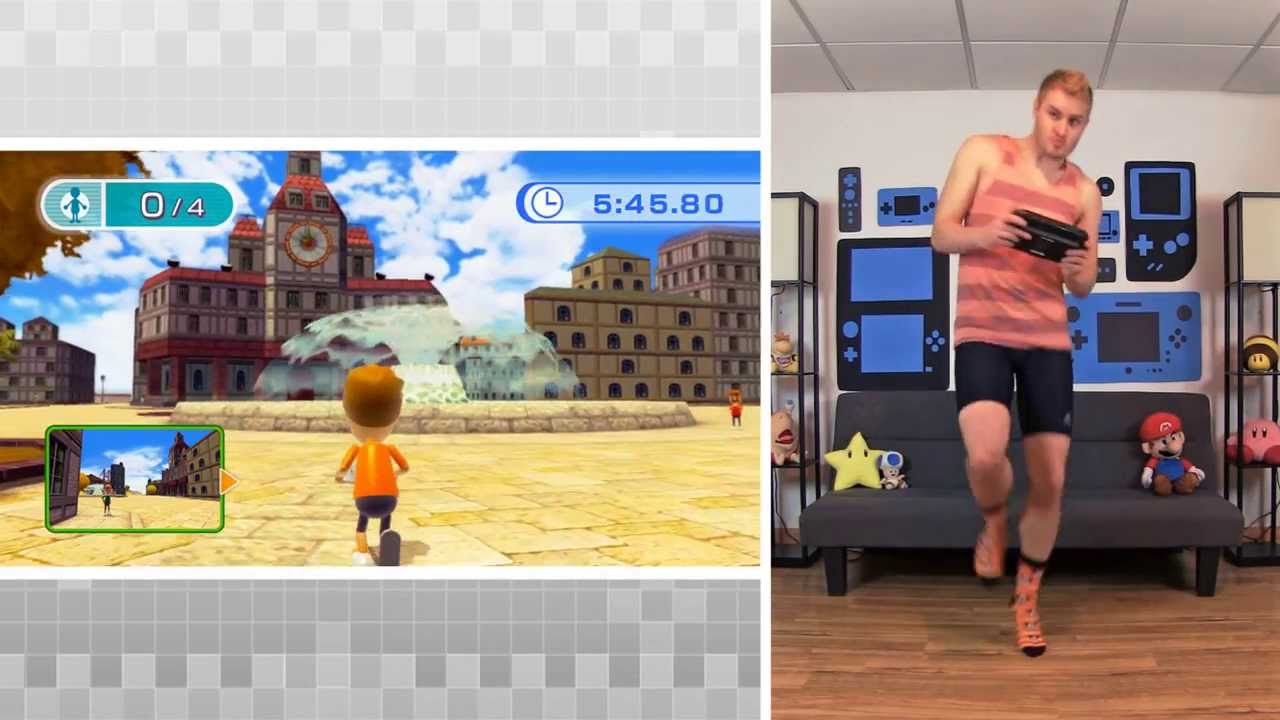 Wii Fit U - Orienteering Jog Gameplay