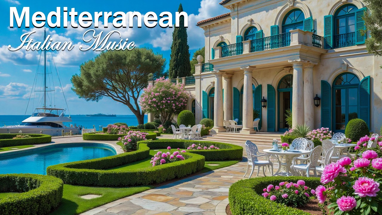Lake Como Luxury Villa 🎶 Peaceful Guitar & Scenic Serenity 4K