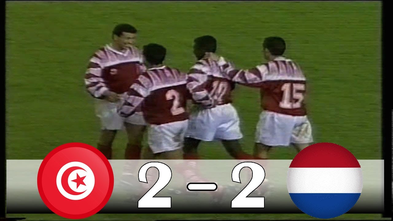 قمة في المتعة و الإثارة في ملخص مباراة تونس و هولندا ودي 1994 تعليق عربي