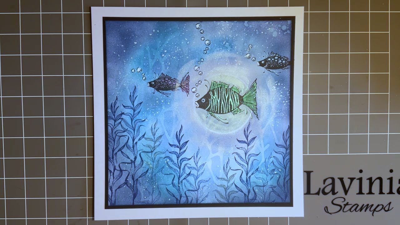Flo The Fish In A Blue Aura by Jo Rice - A Lavinia Stamps Tutorial