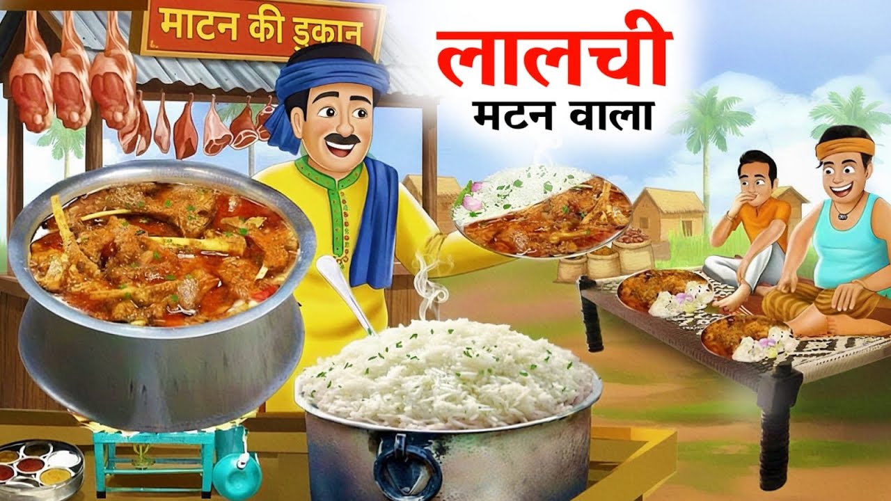 लालची मटन वाला | Lalchi Mutton Wala | Hindi Kahaniyan | Hindi Kahani | Food Kahani | Cartoon Story