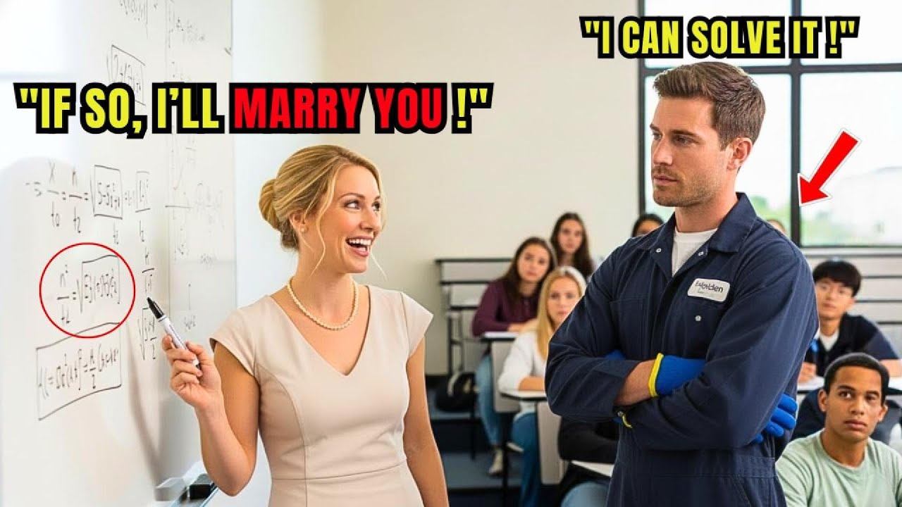 “Solve This Equation, and I’ll Marry You.” Professor Laughed — Then Froze When the Janitor Solved It