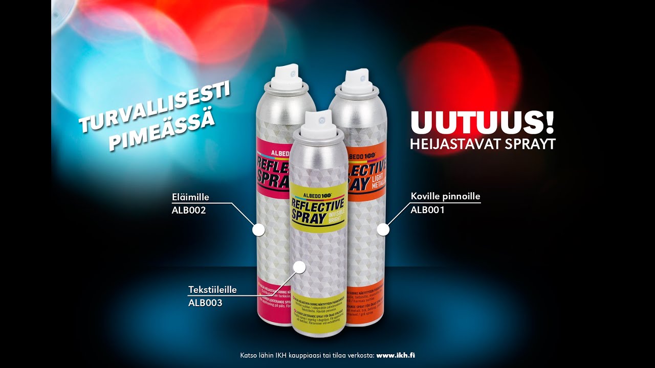 Heijastinspray - Turvallisesti pime&auml;ss&auml;!