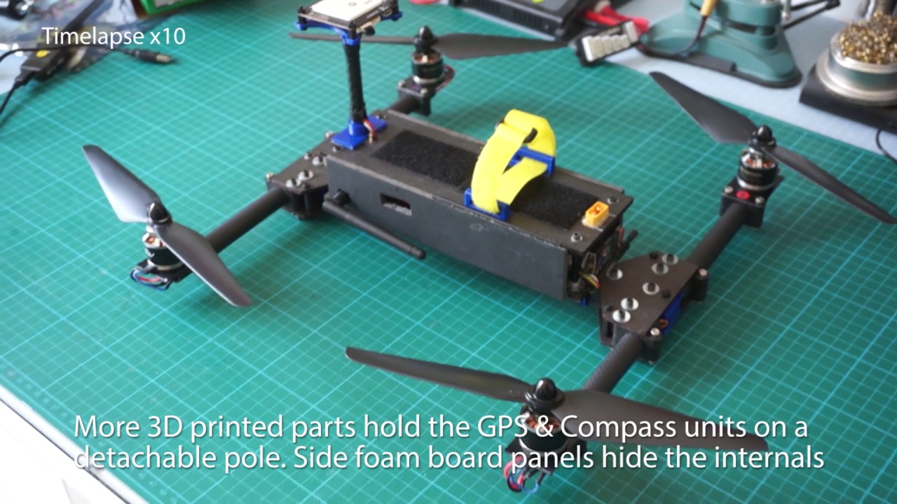 Quadcopter folding frame design and test - build tutorial - Part1 -